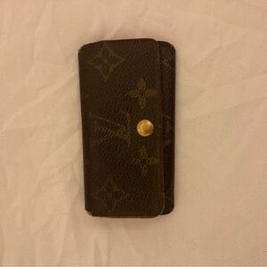 Authentic Louis Vuitton Brown Monogram Snap Button Detail Accessory